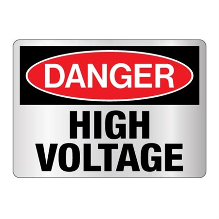 Danger High Voltage -Reflective 10" x 14" Sign